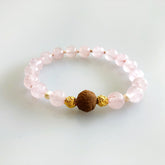 Vintage Style 8mm Rose Quartz Herbal Bracelet